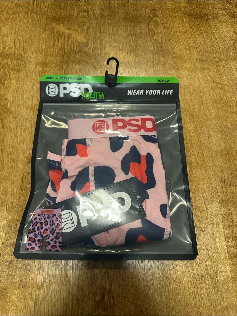 PSD Pink Camo Boxer Briefs with Navy & Red Accents